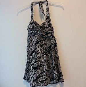 Tropical Escapes one piece bathingsuit skirt sz 16